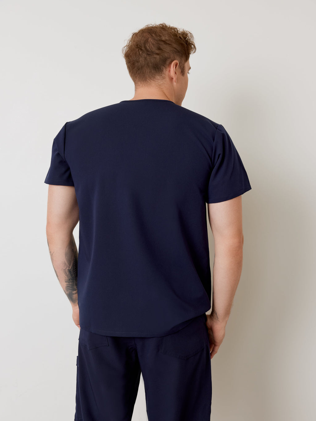 ZACK RE-GARDE™ - NAVY - Three Pockets Men's Scrub Top - SILVADUR™