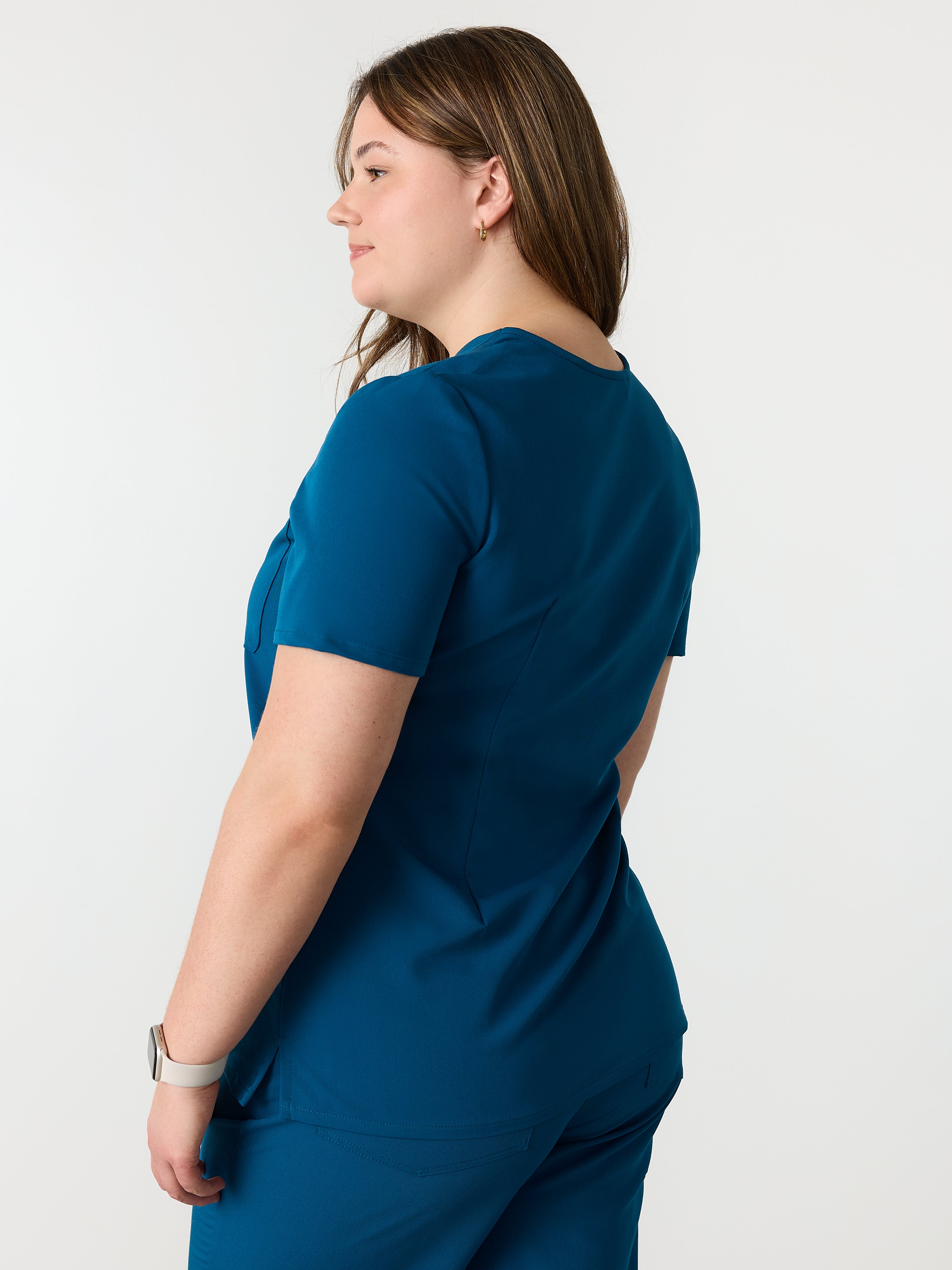 LIV RE-GARDE™ - OPAL BLUE - Three Pockets Scrub Top - SILVADUR™