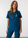 GABRIELLE RE-GARDE™ - OPAL BLUE - One Pocket Scrub Top - SILVADUR™