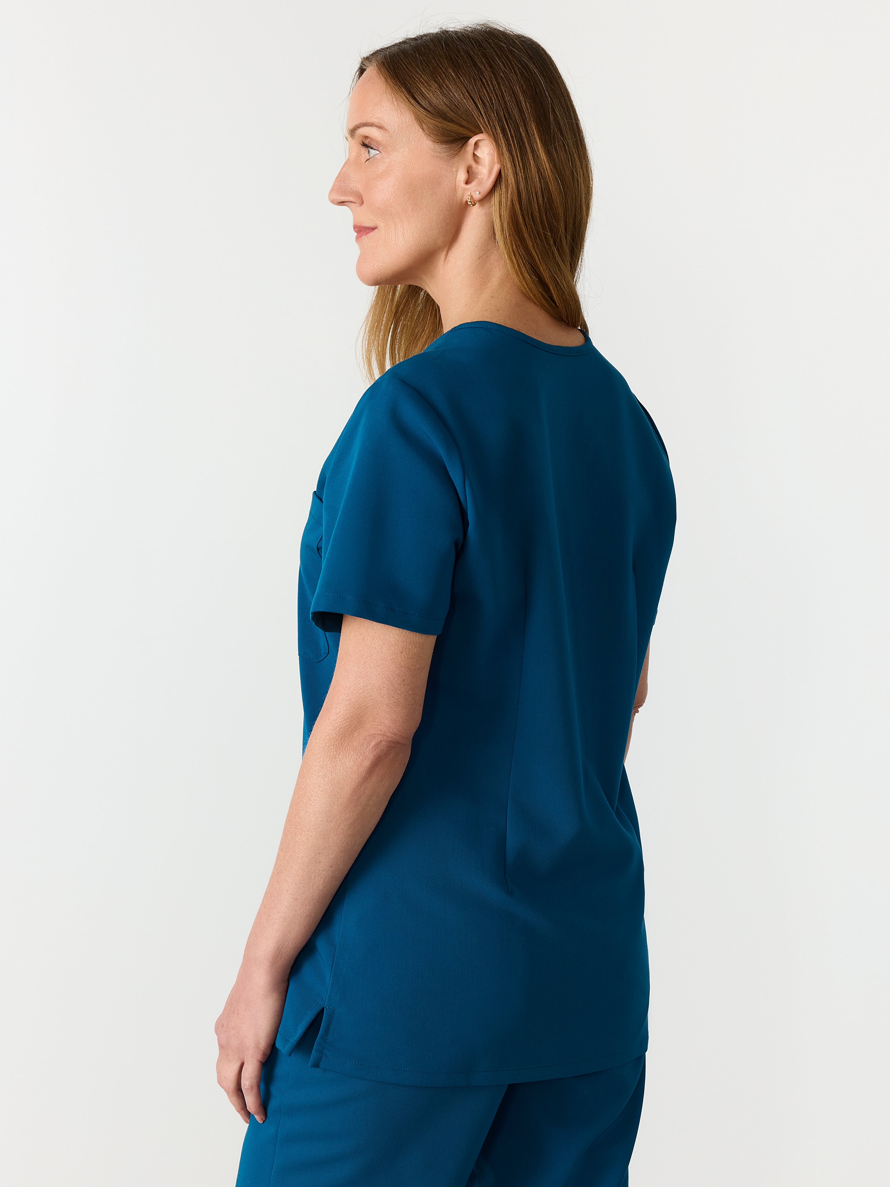 GABRIELLE RE-GARDE™ - OPAL BLUE - One Pocket Scrub Top - SILVADUR™