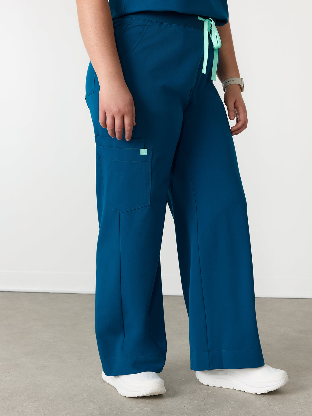 MILA RE-GARDE™ - OPAL BLUE - Wide Leg Scrub Pants - SILVADUR™