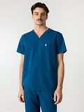 ZACK RE-GARDE™ - OPAL BLUE - Three Pockets Men's Scrub Top - SILVADUR™