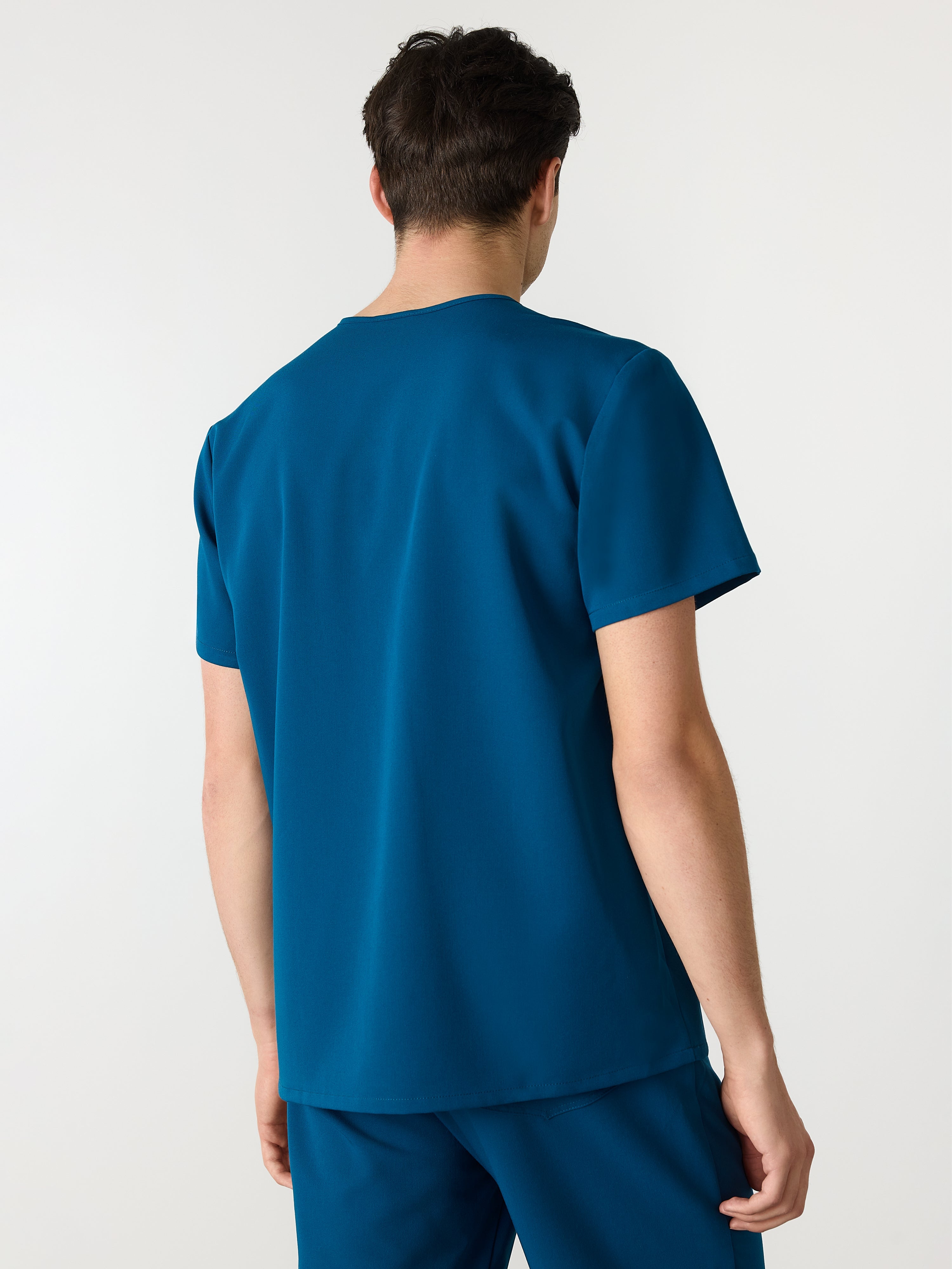 LOGAN RE-GARDE™ - OPAL BLUE - One Pocket Men's Scrub Top - SILVADUR™