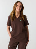 GABRIELLE RE-GARDE™ - CHOCOLATE - One Pocket Scrub Top - SILVADUR™