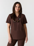 LIV RE-GARDE™ - CHOCOLATE - Three Pockets Scrub Top - SILVADUR™