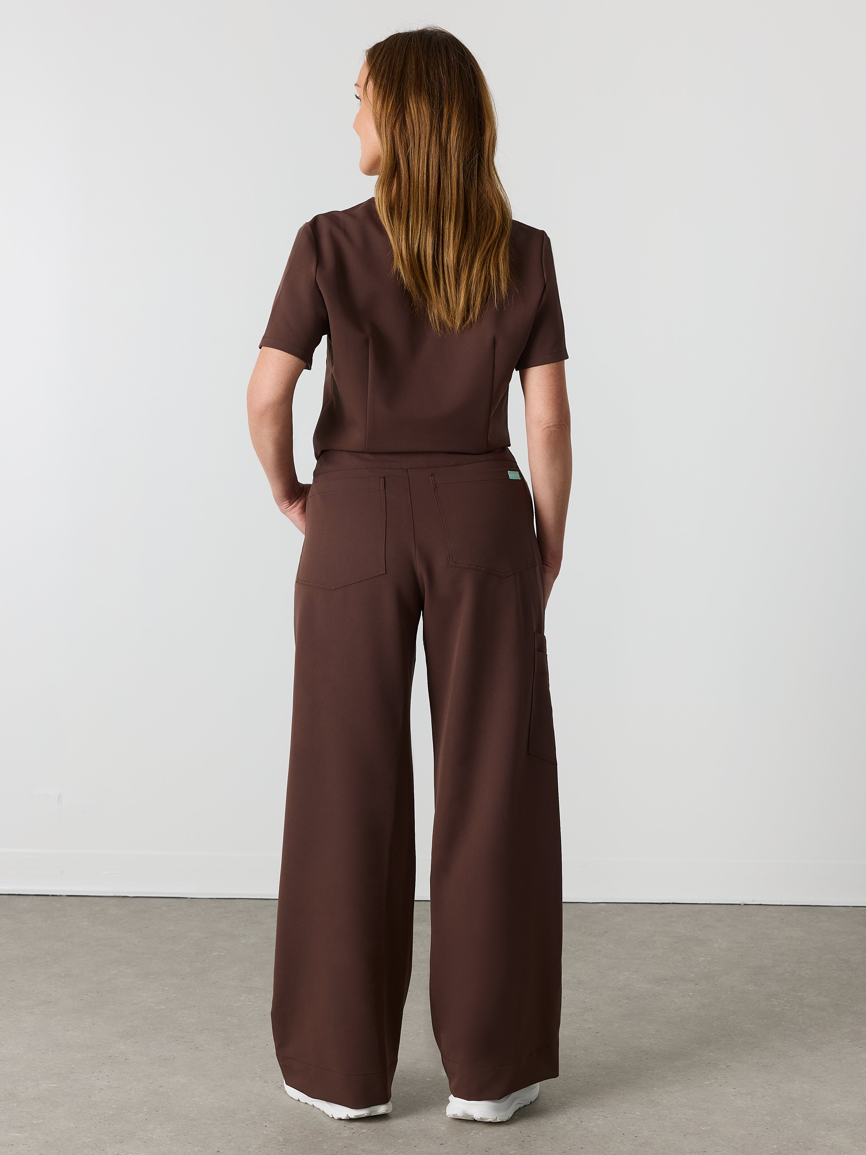 MILA RE-GARDE™ - CHOCOLATE - Wide Leg Scrub Pants - SILVADUR™